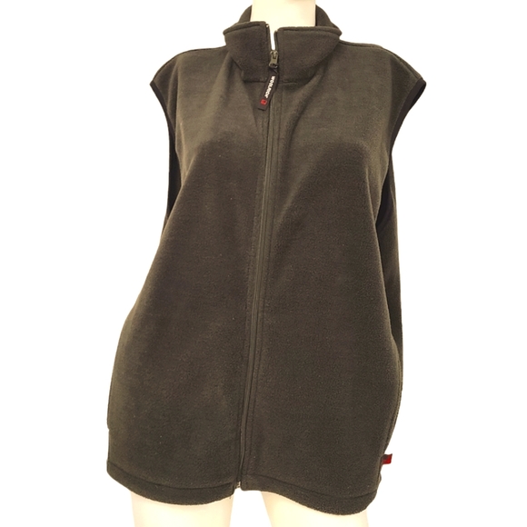 Woolrich Olive Green Fleece Vest size Large - Picture 1 of 9